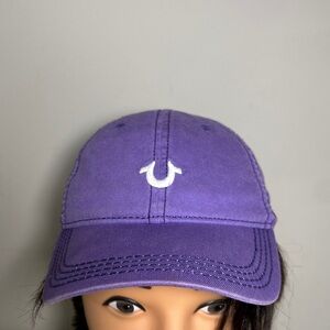 True Religion Purple with white logo Cotton adjustable Cap